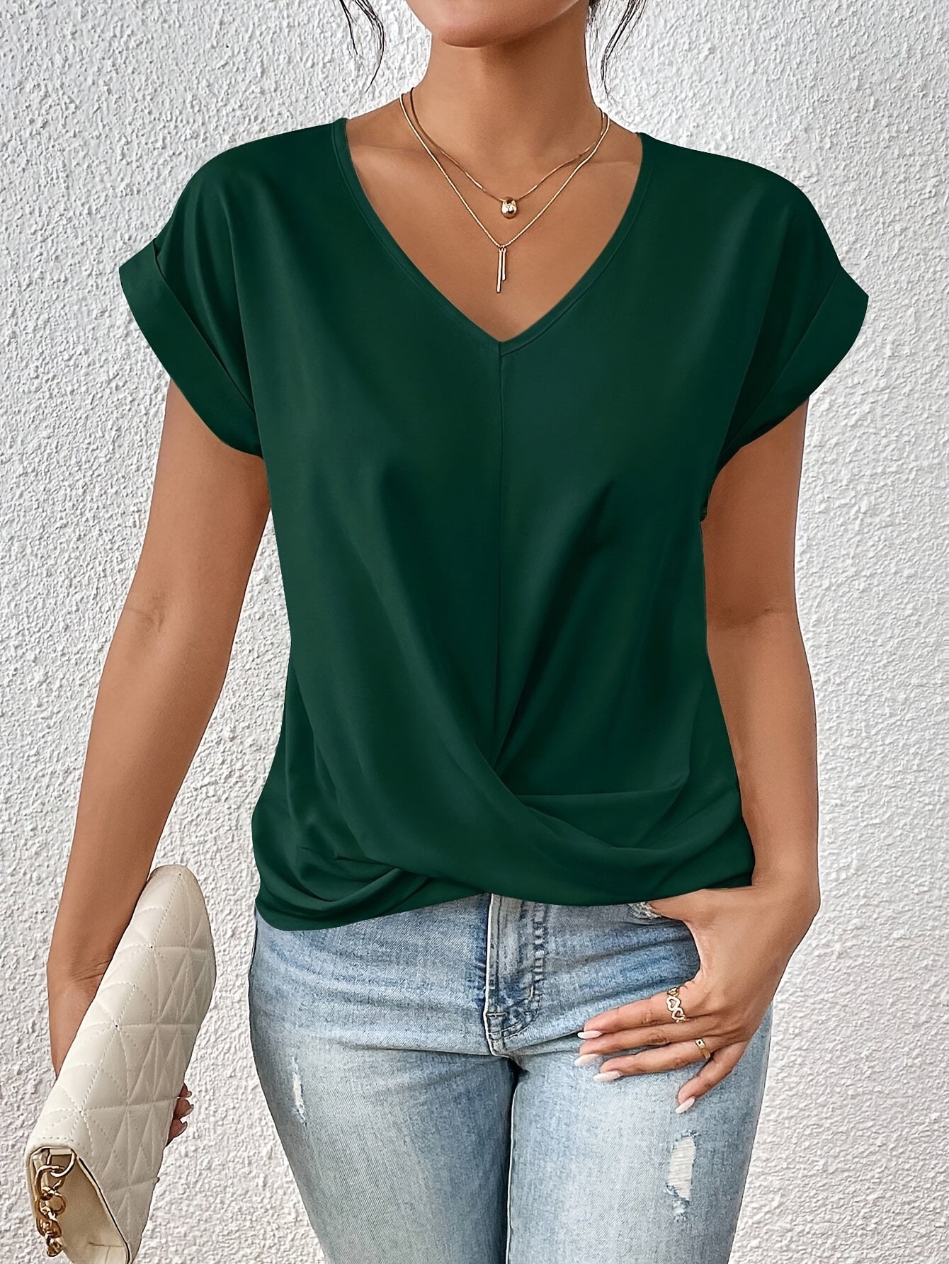 T-Shirt Donna Scollo a V Manica Corta