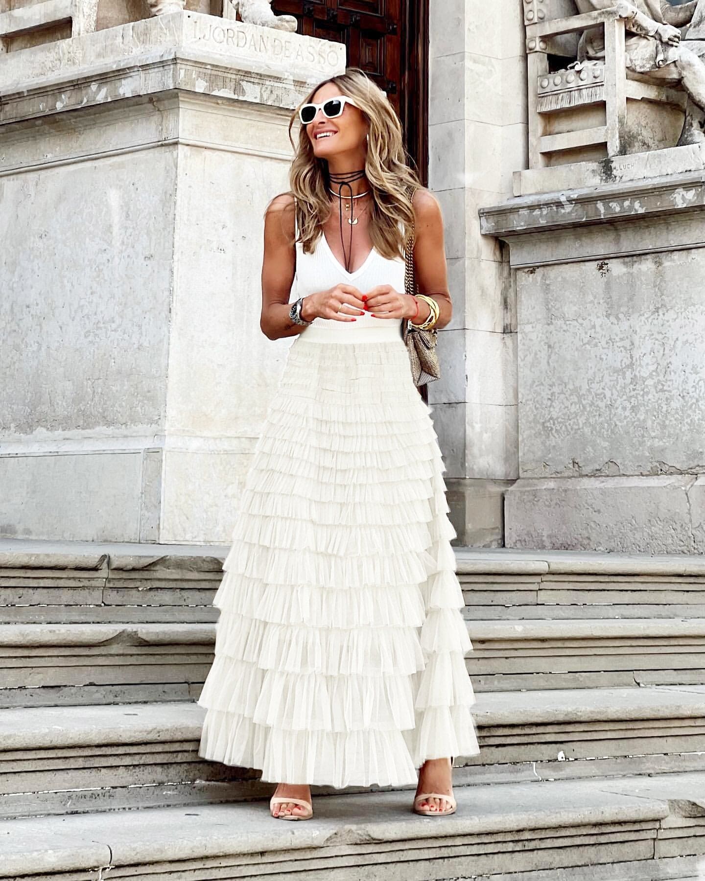 Gonna Maxi Donna con Vita Elastica