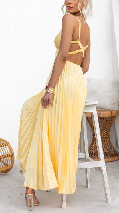 Abito Maxi Donna Plissettato Smanicato