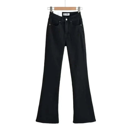 Jeans Donna Vita Alta con Frange a Cuore Taglio Svasato