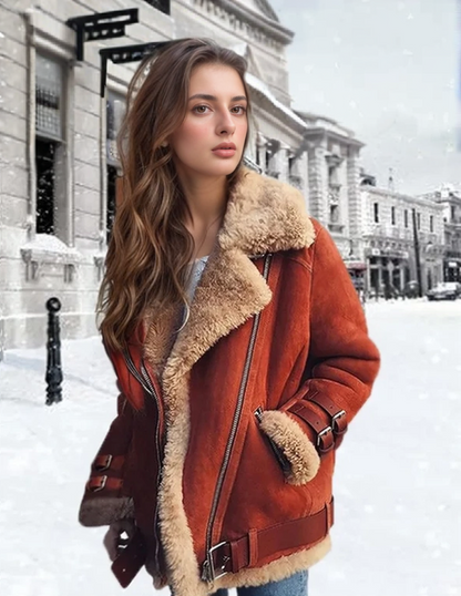 Giacca Invernale Donna Aviator con Pelliccia Sintetica e Fodera - Brentozzi