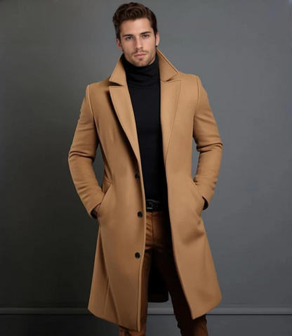 Cappotto Uomo in Misto Lana Taglio Sfiancato con Colletto Rever - Brentozzi