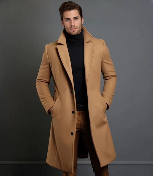 Cappotto Uomo in Misto Lana Taglio Sfiancato con Colletto Rever - Brentozzi