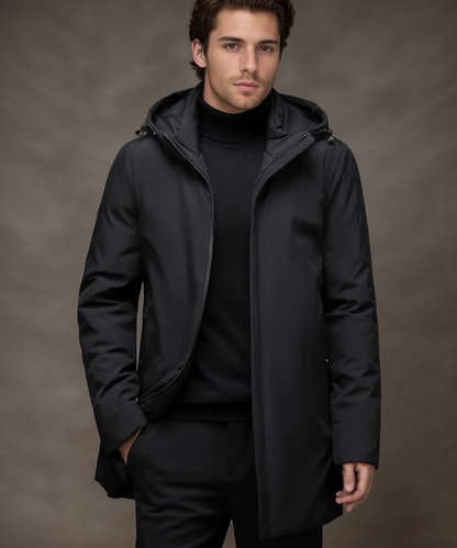 Parka Uomo Lungo con Tasche Multiple Caldo e Moderno
