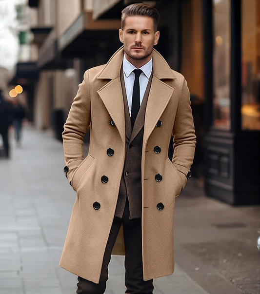 Cappotto Uomo Doppiopetto in Misto Lana Taglio Sfiancato - Brentozzi