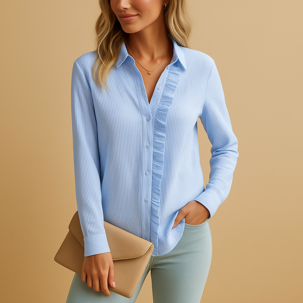 Tessa | Blusa a righe da donna con volant 5