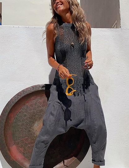 Donna Smanicato in Maglia con Nappe