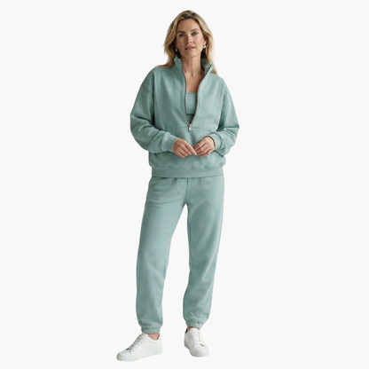 Tivara | Tuta Donna Grigia Con Mezza Zip 5