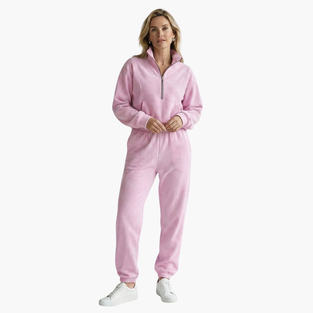 Tivara | Tuta Donna Grigia Con Mezza Zip 6
