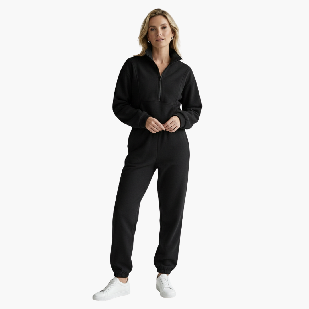 Tivara | Tuta Donna Grigia Con Mezza Zip 7