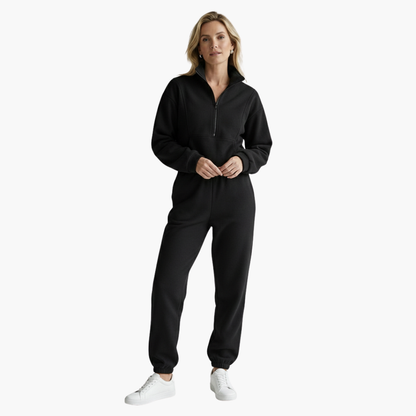 Tivara | Tuta Donna Grigia Con Mezza Zip 7