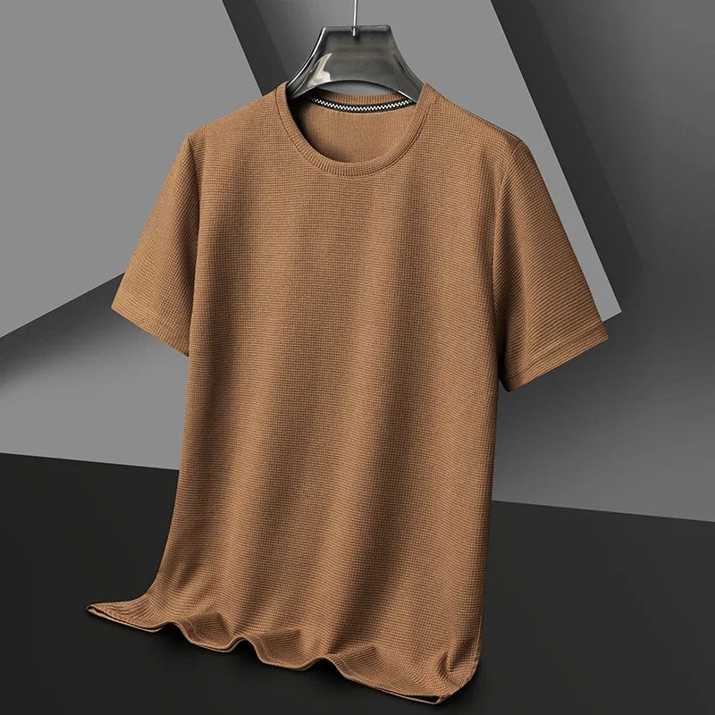 T-Shirt Uomo in Cotone Waffle Girocollo Estiva - Vesarelli