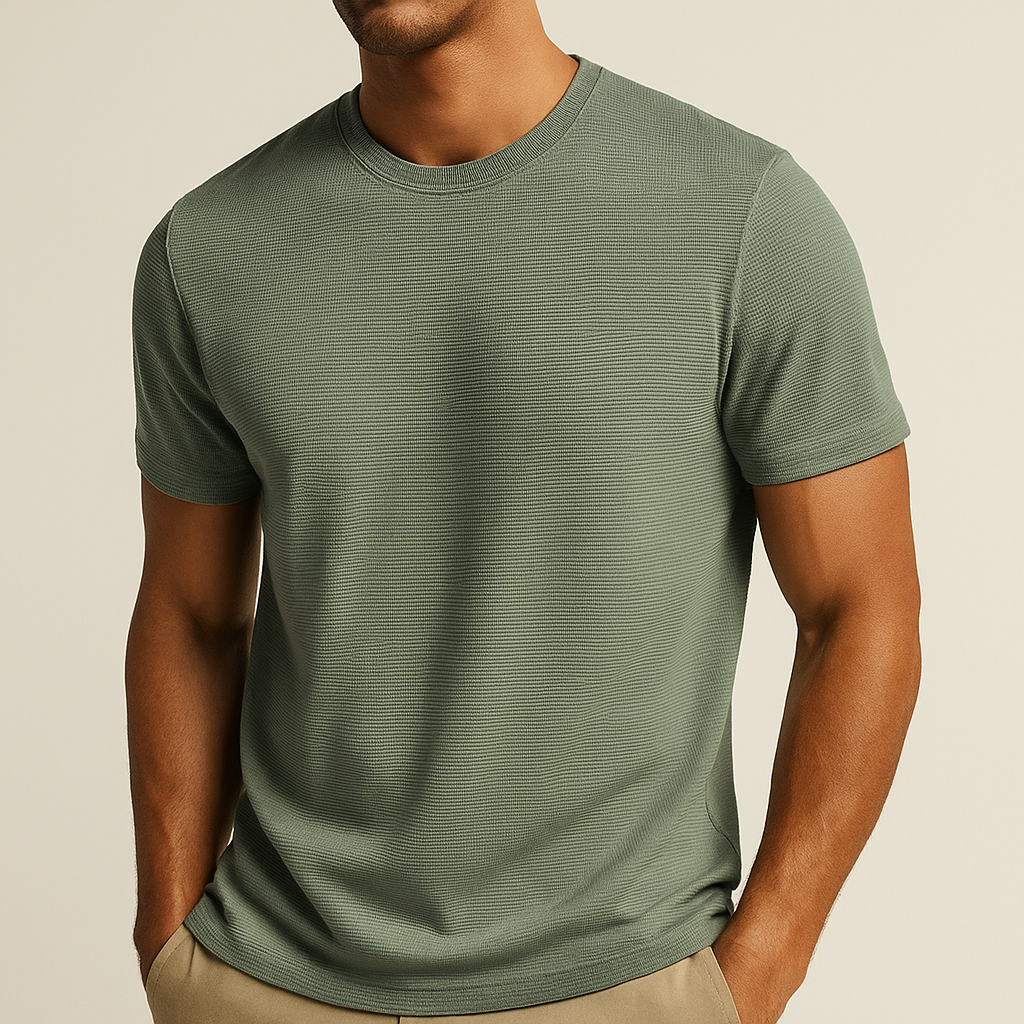 Tomas | Uomo T-Shirt Estiva in Cotone Waffle Girocollo 7