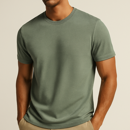 Tomas | Uomo T-Shirt Estiva in Cotone Waffle Girocollo 7