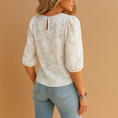 Top floreale da donna dalla vestibilità aderente e dallo stile elegante | Elvira 1