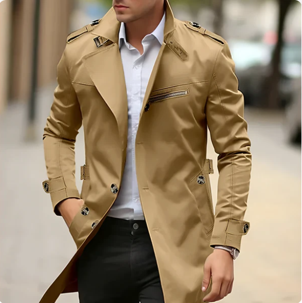 Trench Classico Elegante Per Uomo | Vantor
