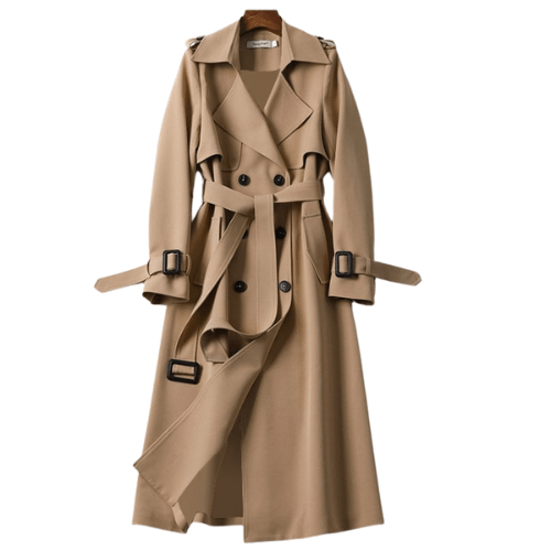 Trench Lungo Donna in Tessuto Vintage Vestibilità Classica Invernale - Vesarelli