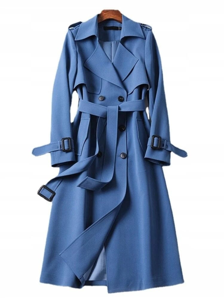 Trench Lungo Donna Elegante in Stile Vintage, Soprabito Donna Raffinato per Inverno 3