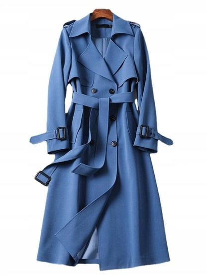 Trench Lungo Donna Elegante in Stile Vintage, Soprabito Donna Raffinato per Inverno 3