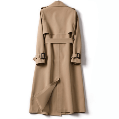 Trench Lungo Donna Elegante in Stile Vintage, Soprabito Donna Raffinato per Inverno 4