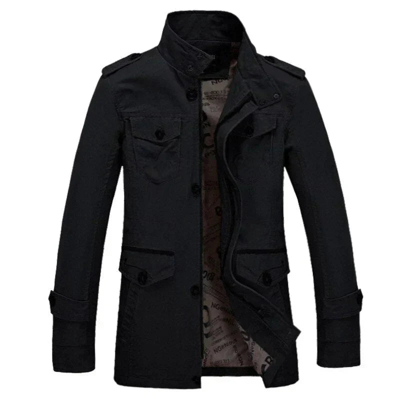 Trenchcoat Uomo Monopetto con Zip Vestibilità Slim Autunnale - Brentozzi