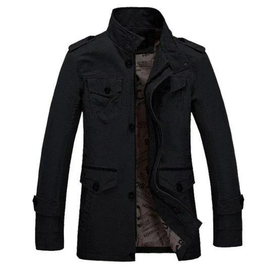 Trenchcoat Uomo Monopetto con Zip Vestibilità Slim Autunnale - Brentozzi