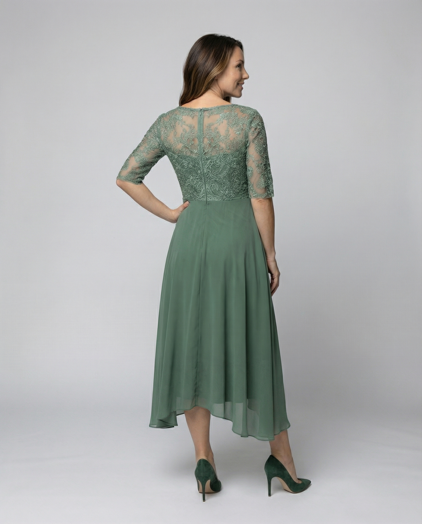 Abito Midi Donna Elegante Svasato
