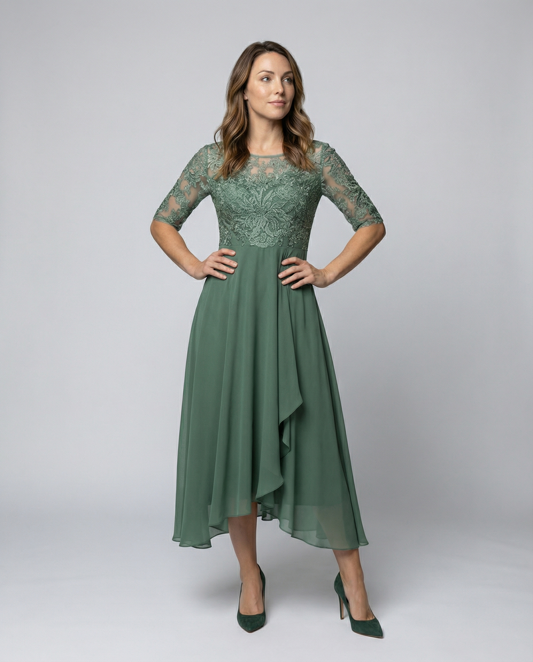 Abito Midi Donna Elegante Svasato - Brentozzi