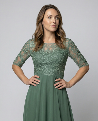 Abito Midi Donna Elegante Svasato