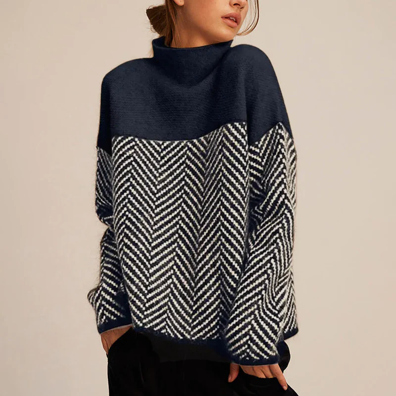 Maglione Oversize Donna Collo Alto Caldo