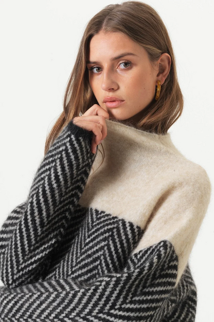 Maglione Oversize Donna Collo Alto Caldo