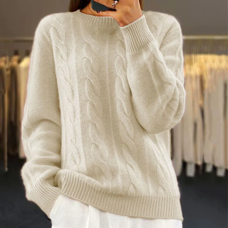 Maglione Donna Classico Lavorato a Maglia Caldo Manica Lunga - Brentozzi