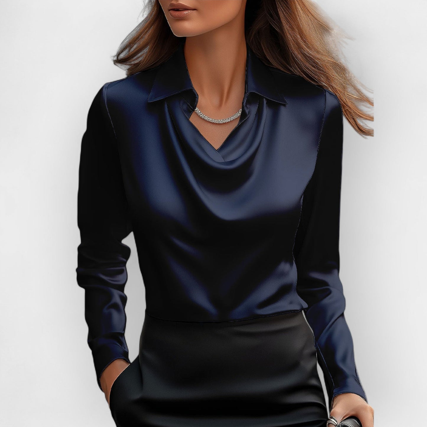 Blusa Donna Satinata Elegante Scintillante