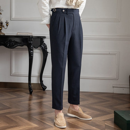 Pantaloni Uomo Vintage Vita Alta Classici Vestibilità Regolare - Brentozzi