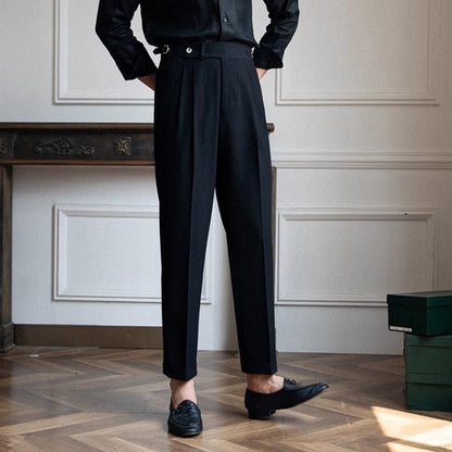 Pantaloni Uomo Vintage Vita Alta Classici Vestibilità Regolare