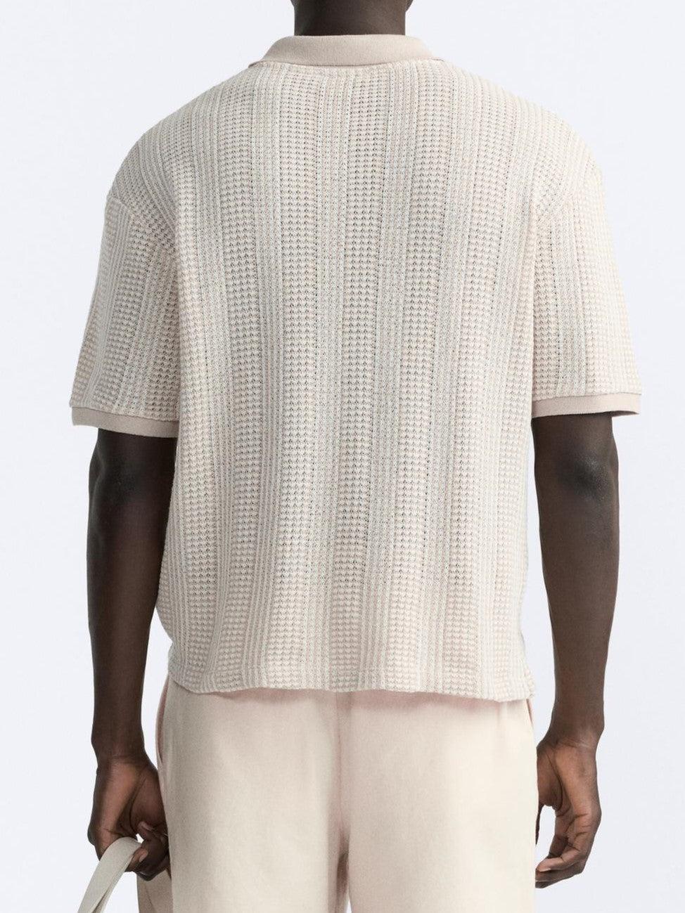 Polo Uomo Maglia Strutturata con Zip