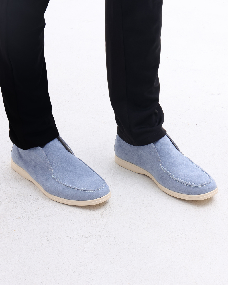 Mocassini Uomo in Pelle Scamosciata Slip-On Taglio Medio