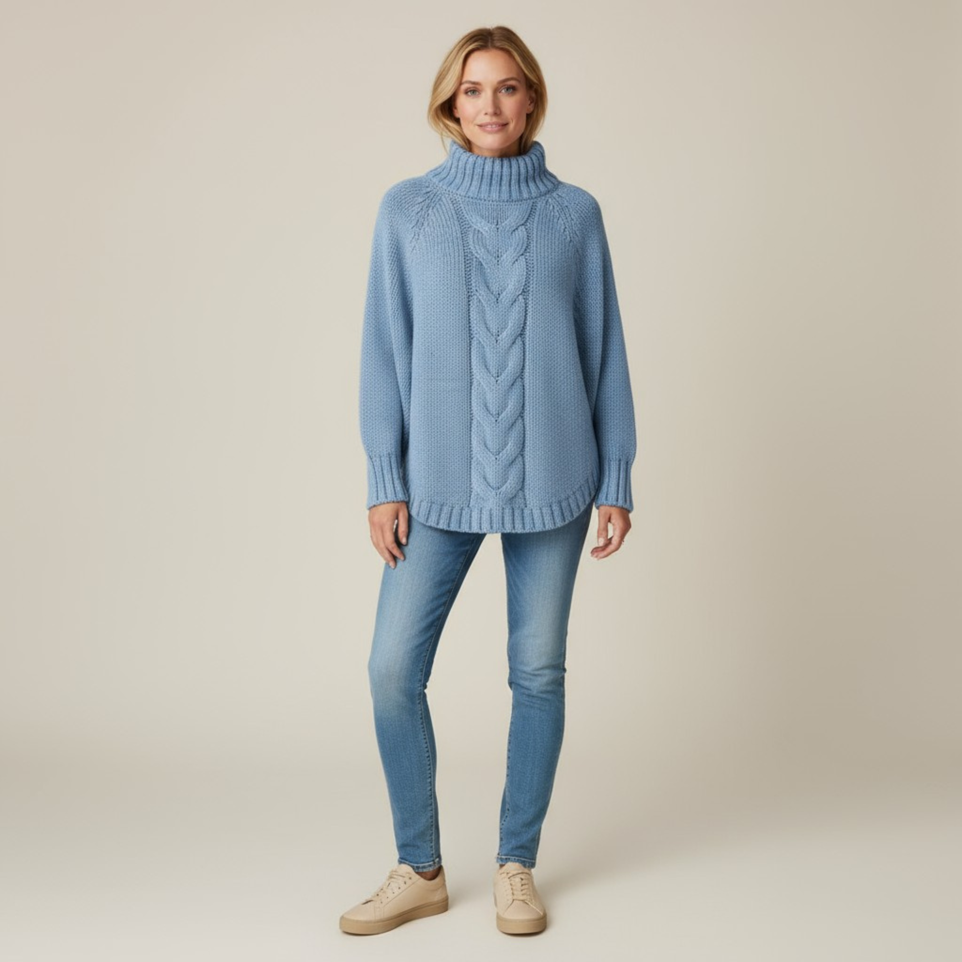 Maglione Donna in Maglia Collo Alto Casual Invernale - Brentozzi