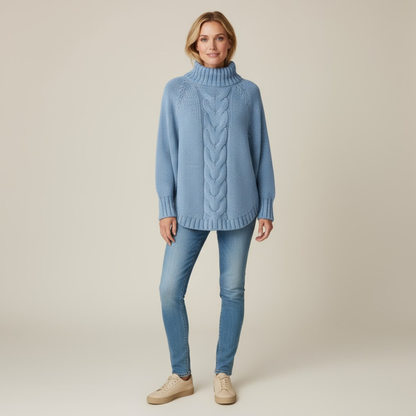 Maglione Donna in Maglia Collo Alto Casual Invernale - Brentozzi