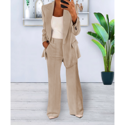 Tailleur Due Pezzi Donna Tessuto Business Vestibilità Larga