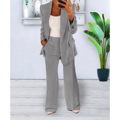 Tailleur Due Pezzi Donna Tessuto Business Vestibilità Larga