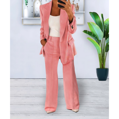 Tailleur Due Pezzi Donna Tessuto Business Vestibilità Larga