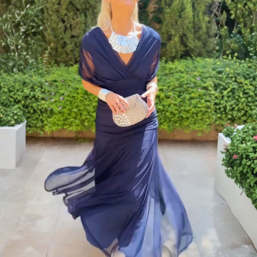 Abito Elegante Donna Scollo Bardot Vestibilità Classica