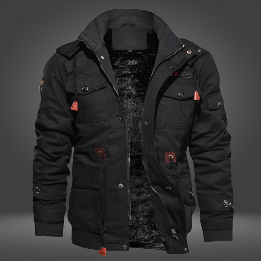 Giacca Invernale Uomo con Cappuccio Zip e Tasche - Brentozzi