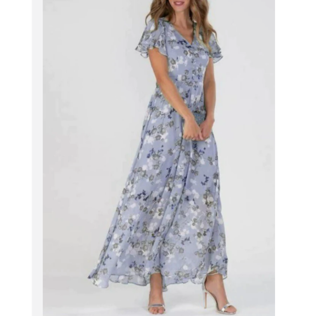 Abito Maxi Donna Scollo a V Linea Dritta