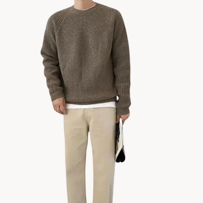 Maglione Uomo Costine Leggero Morbido Classico