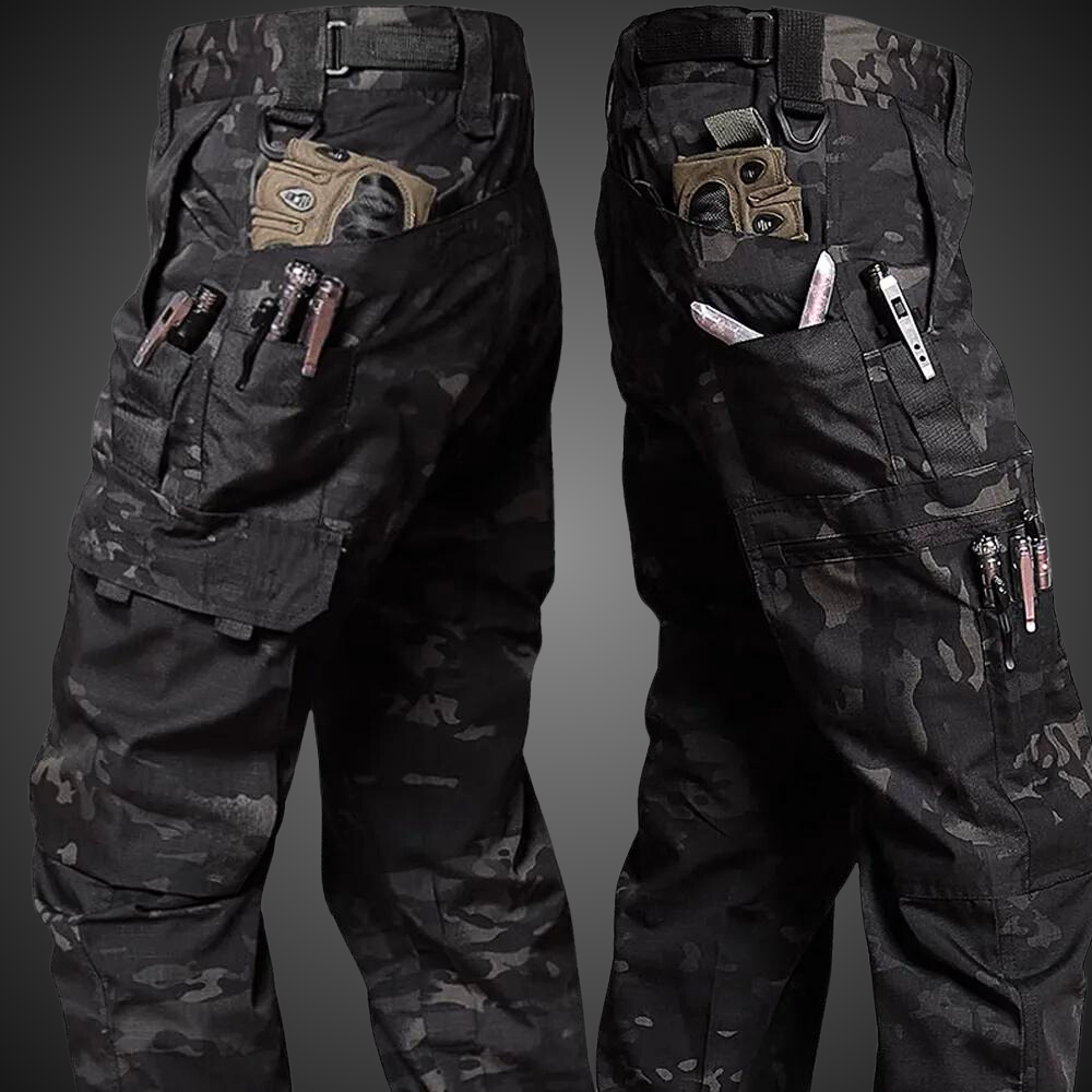 Pantaloni Tattici Uomo Tessuto Resistente Vestibilità Regolare