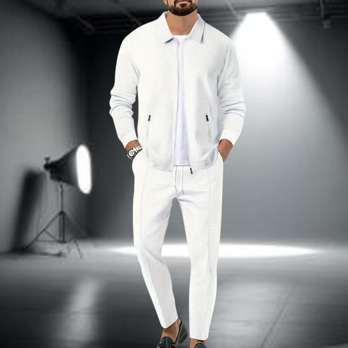 Tuta Sportiva Uomo Giacca con Zip e Pantaloni Leggeri