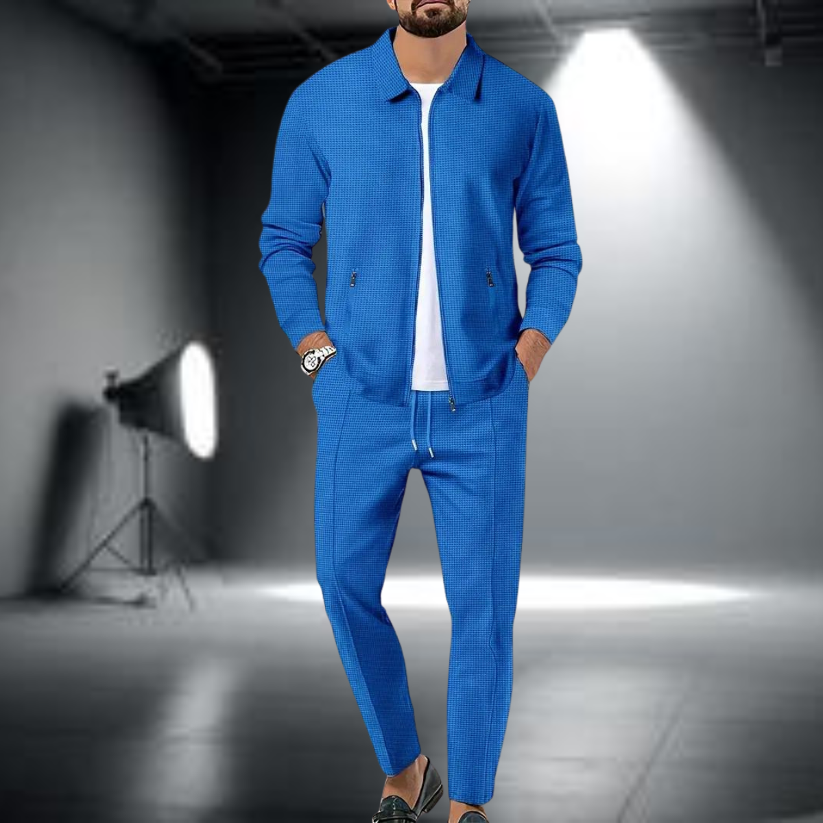 Tuta Sportiva Uomo Giacca con Zip e Pantaloni Leggeri