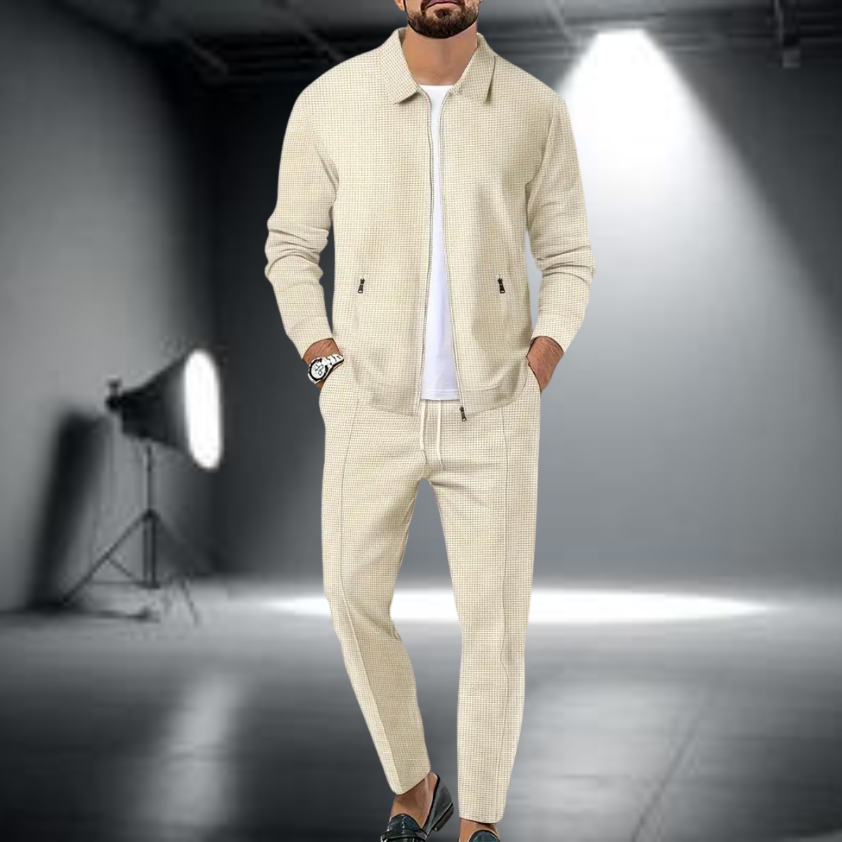 Tuta Sportiva Uomo Giacca con Zip e Pantaloni Leggeri